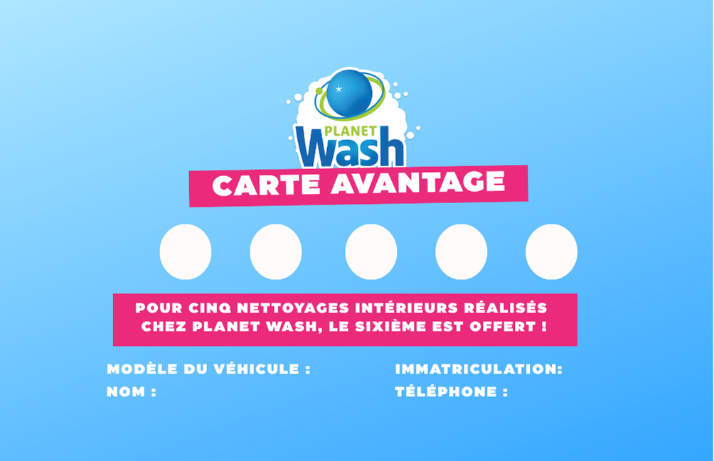 Carte fidélite planet Wash